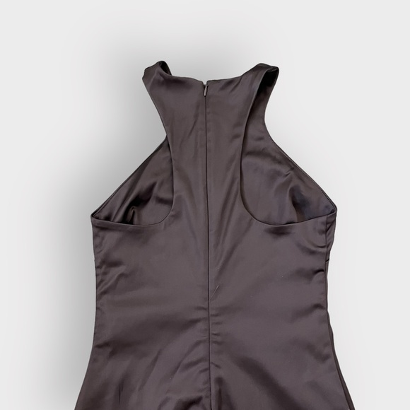 Ten by Babaton Raceback Halter Neckline Mini Brown Satin Dress Size 0 - Picture 5 of 5
